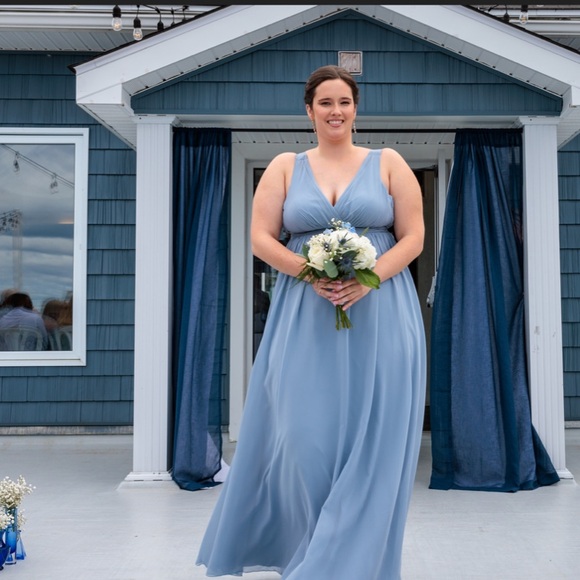 Azazie Kora Bridesmaid Dress in Dusty Blue - Picture 5 of 6